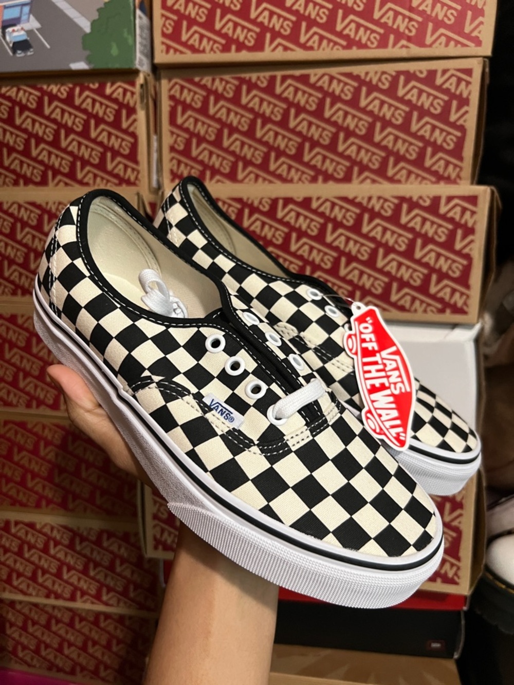 Vans Checkerboard Low-Top Sneakers - Black & White